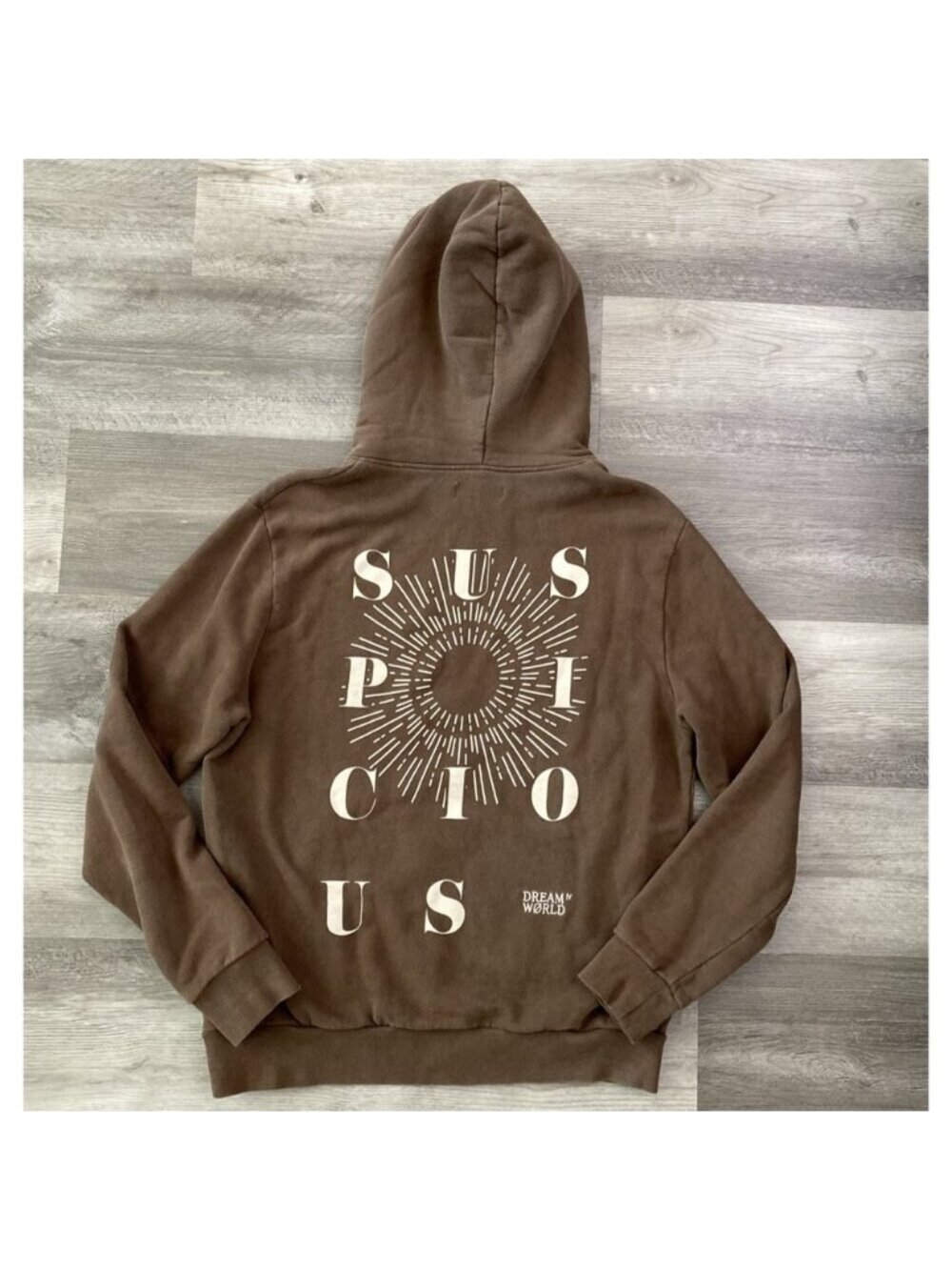 Suspicious Antwerp Cotton Hoody Sweatshirt Skull Dream World IV Brown Large RARE
